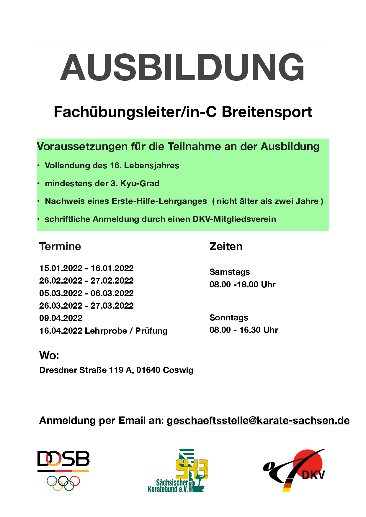 2022 Ausschreibung Trainerausbildung 01 2022